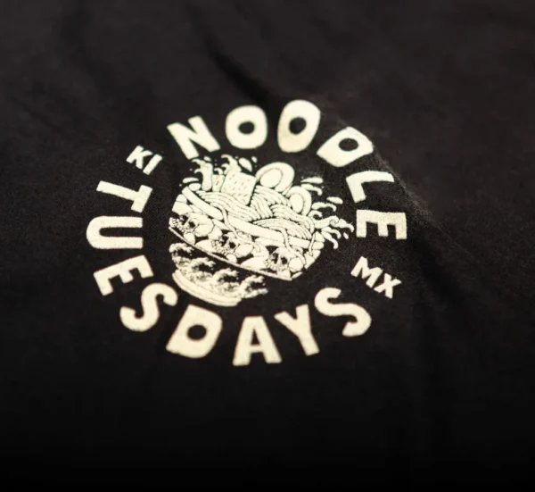 Noodle Tuesday Black T-Shirt - Image 2
