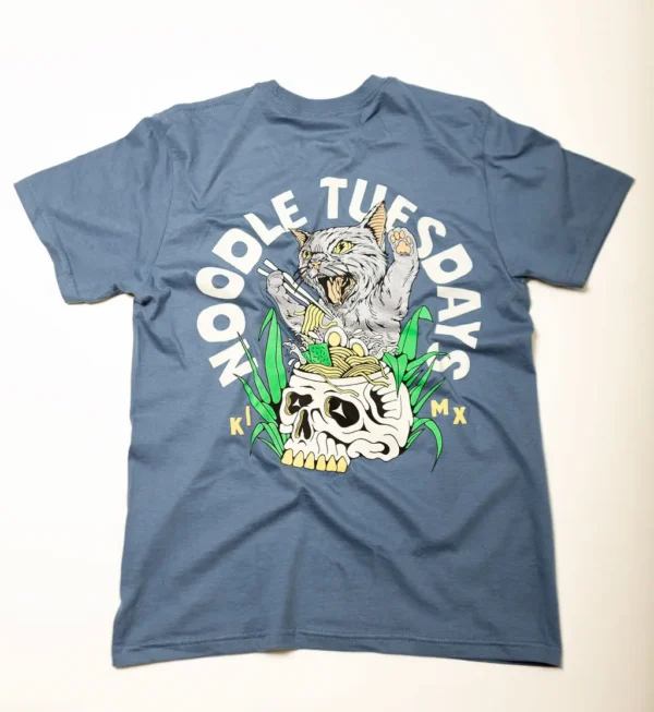 Noodle Tuesday Indigo T-Shirt - Image 3